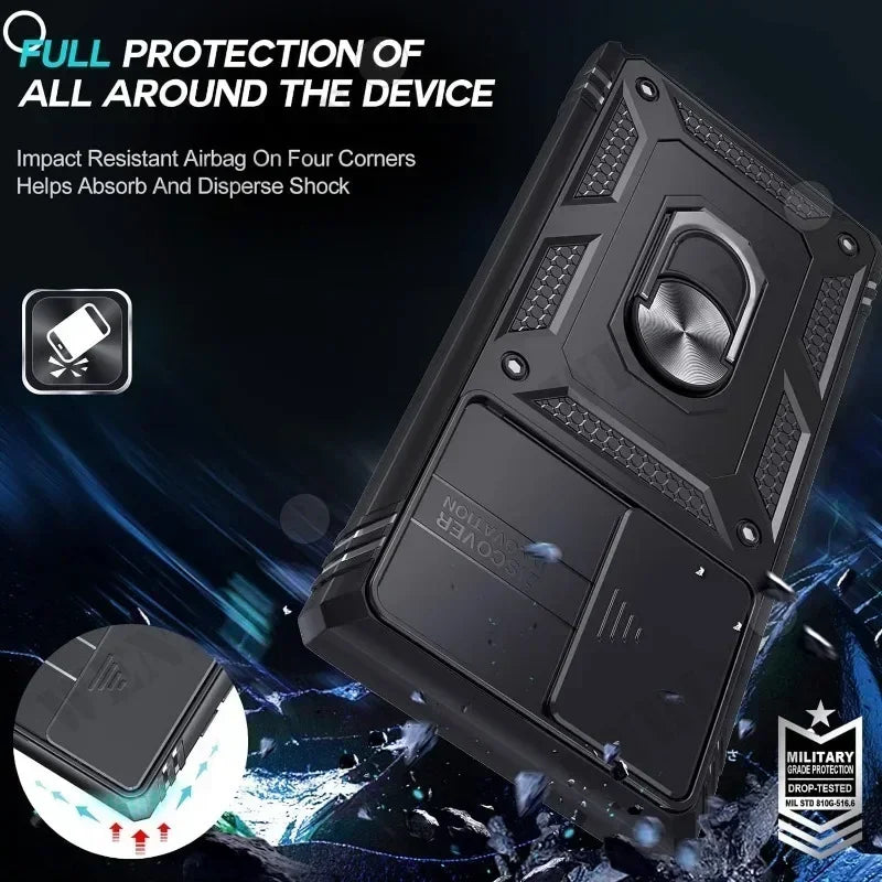 Coque robuste avec béquille à 360 degrés pour Samsung S25 Ultra, S24, S23, S22...