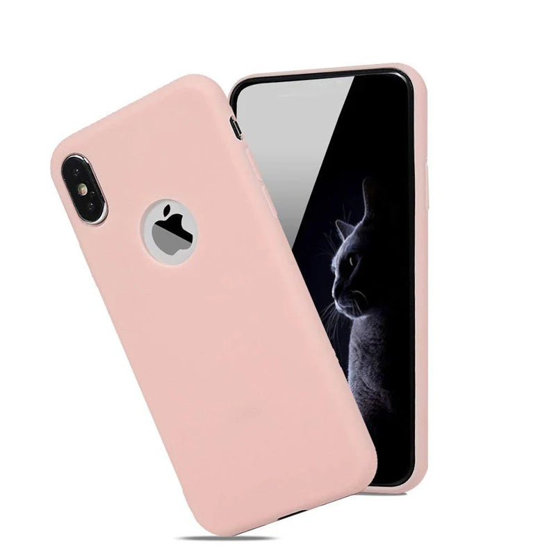 Coque de protection en silicone mat pour iPhone X, XR, XS , 12 Mini, 11 Pro