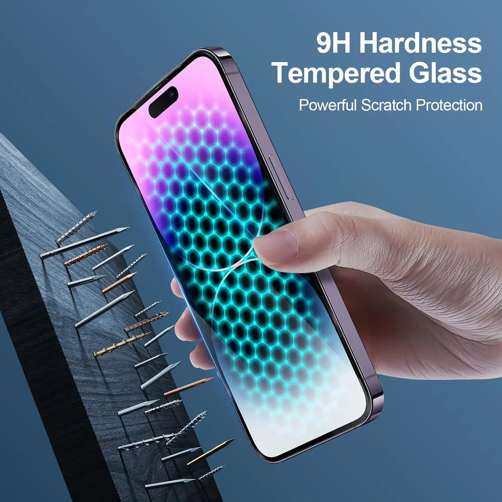 Lot de 3 films Protection d'écran HD pour iPhone 16 15 14 13 12 11 Pro Max en verre trempé