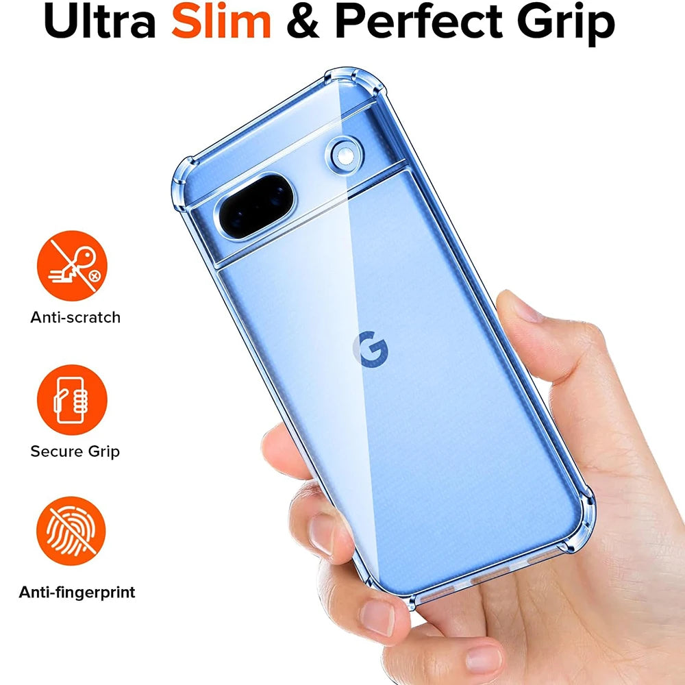 Coque souple antichoc en silicone pour Google Pixel transparente