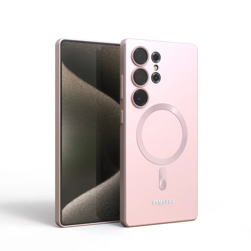 Coque de luxe en silicone souple pour Magsafe pour Samsung Galaxy