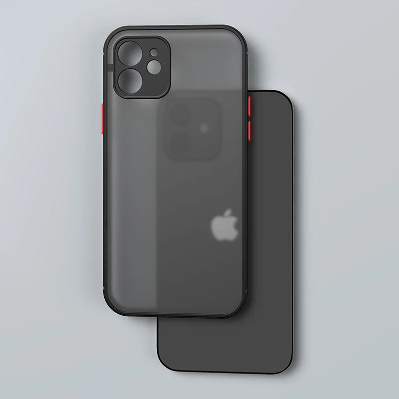 Coque de protection mate antichoc de luxe pour iPhone 11, 12, 13 Pro Max, XR, XS, X, 7, 8 Plus, SE Mini