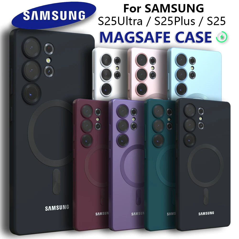 Coque de luxe en silicone souple pour Magsafe pour Samsung Galaxy