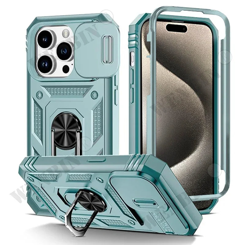Coque robuste avec béquille à 360 degrés pour iPhone