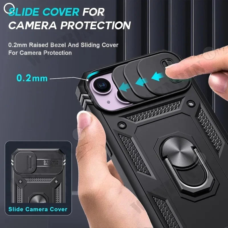 Coque robuste avec béquille à 360 degrés pour iPhone