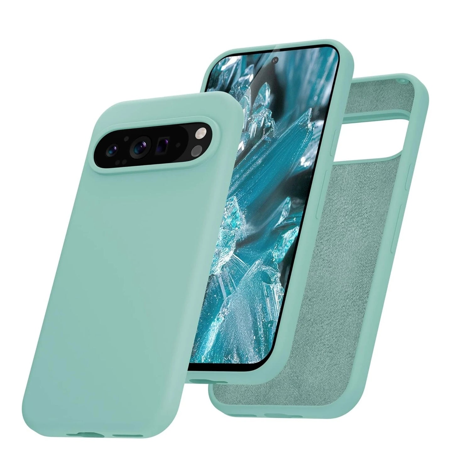 Coque tendance en silicone liquide pour Google Pixel 9 Pro et plus