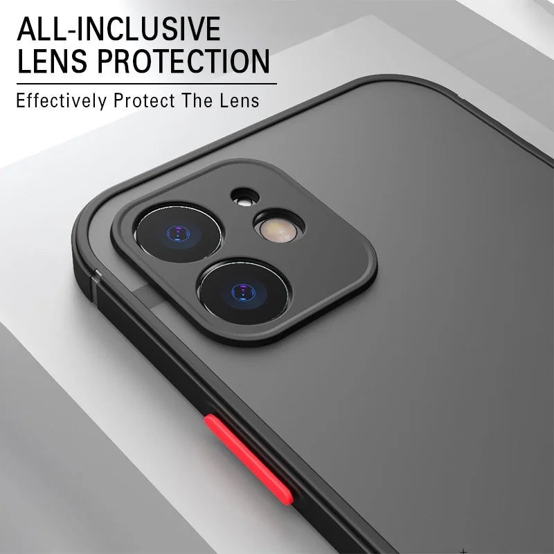 Coque de protection mate antichoc de luxe pour iPhone 11, 12, 13 Pro Max, XR, XS, X, 7, 8 Plus, SE Mini