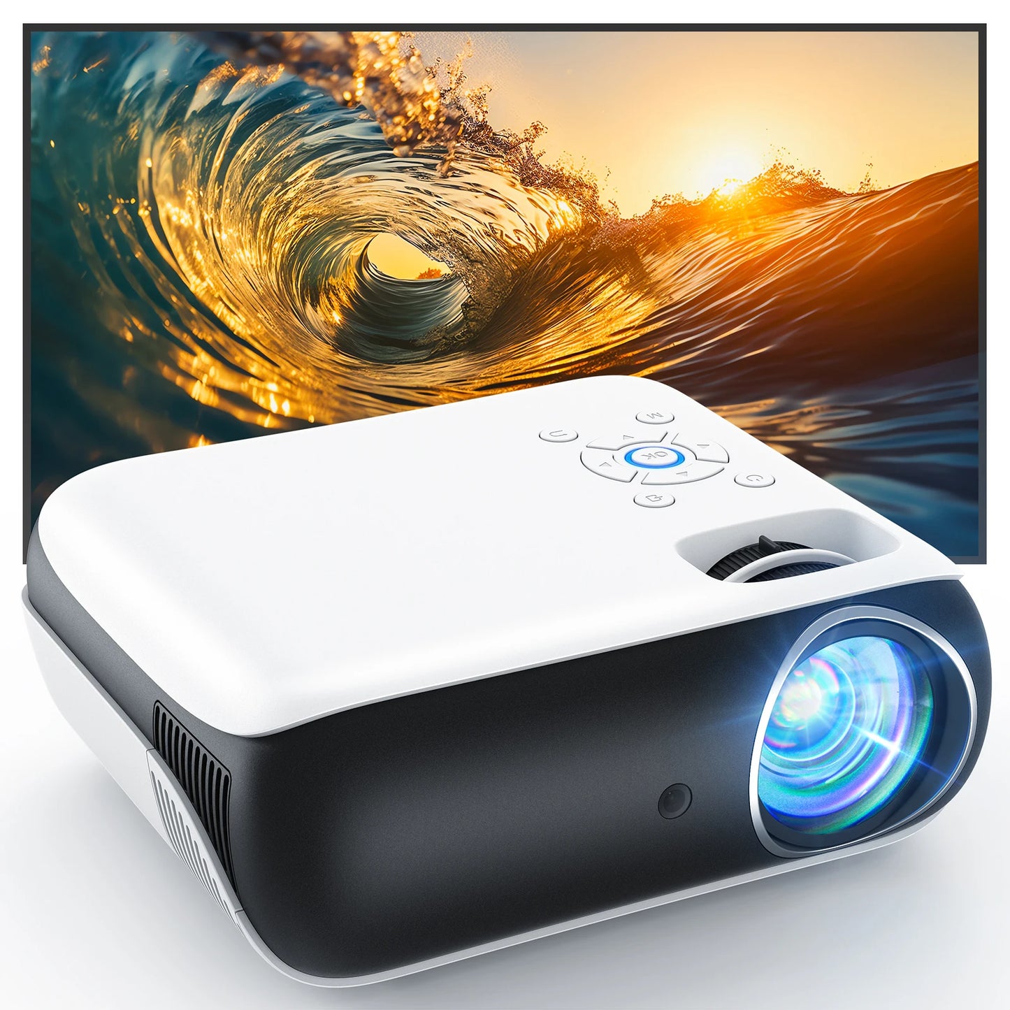 HOPVISION Full HD 1080P Bluetooth Projector 