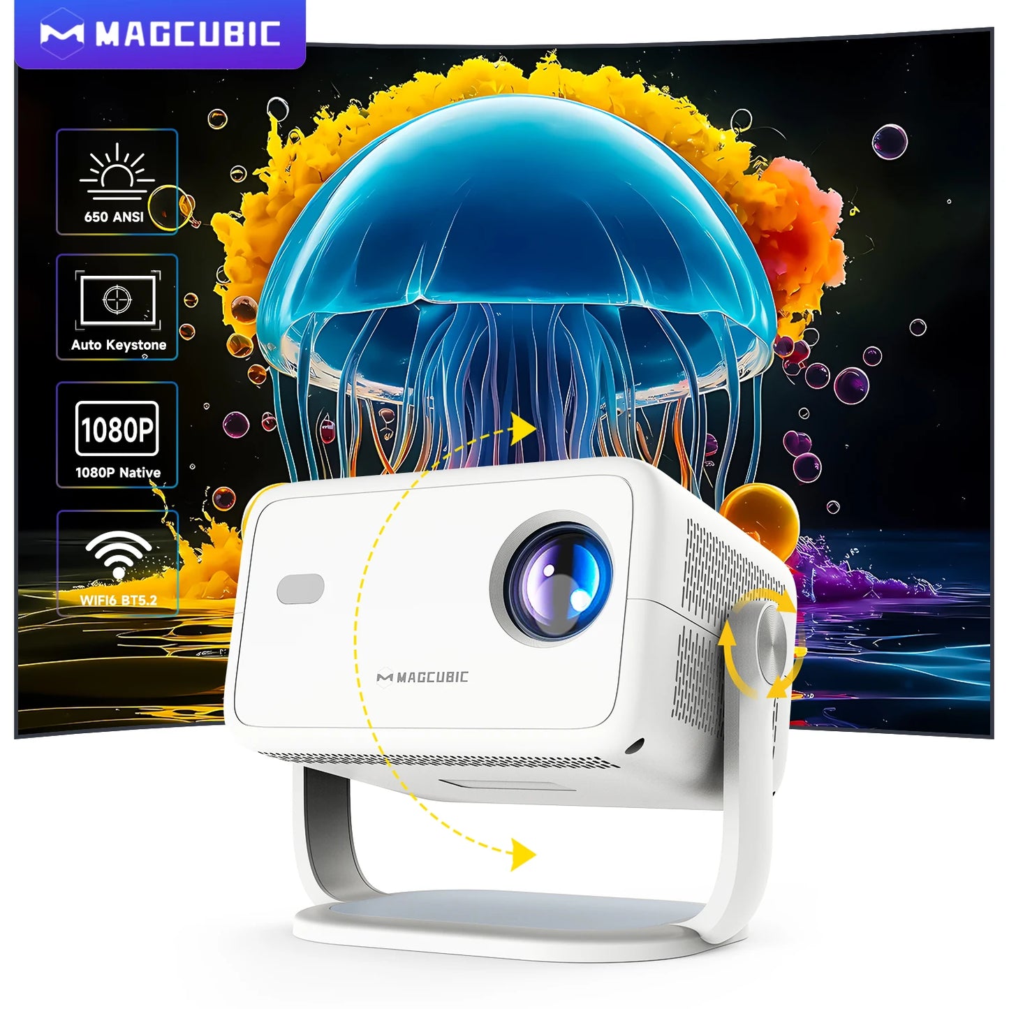 Magcubic Native 1080P 650ANSI 4K Android 11 Projector