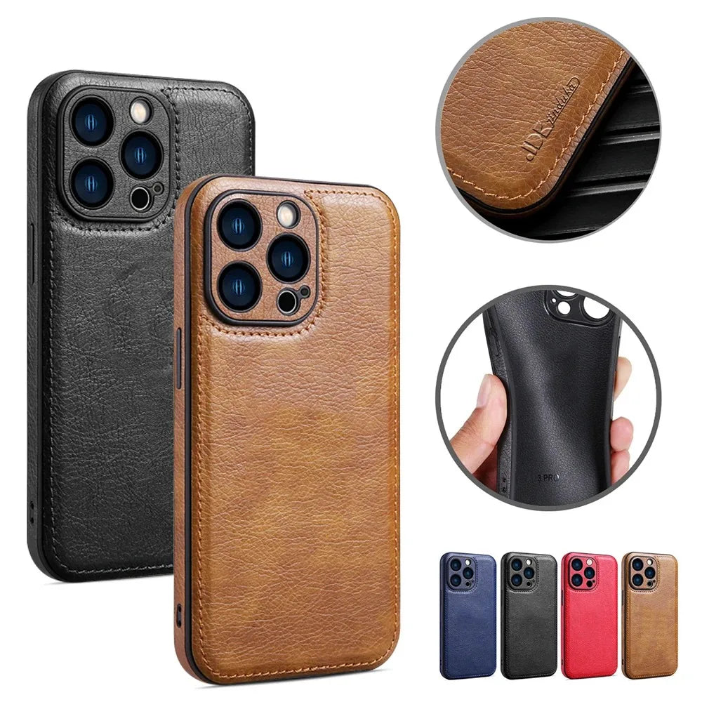 Coque en cuir souple pour iPhone