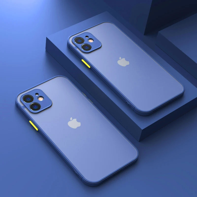 Coque de protection mate antichoc de luxe pour iPhone 11, 12, 13 Pro Max, XR, XS, X, 7, 8 Plus, SE Mini