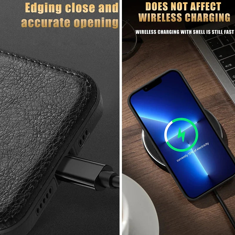 Coque en cuir souple pour iPhone