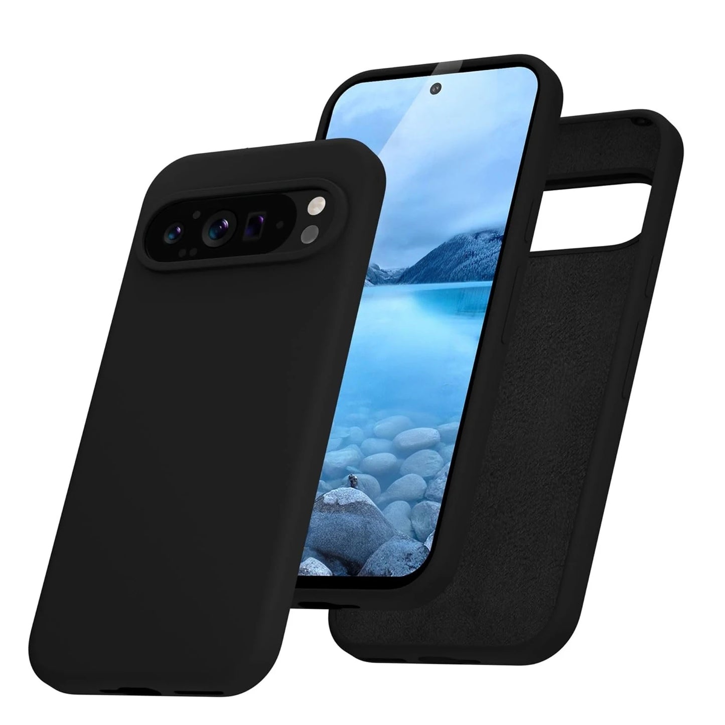 Coque tendance en silicone liquide pour Google Pixel 9 Pro et plus