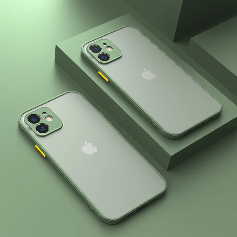 Coque de protection mate antichoc de luxe pour iPhone 11, 12, 13 Pro Max, XR, XS, X, 7, 8 Plus, SE Mini