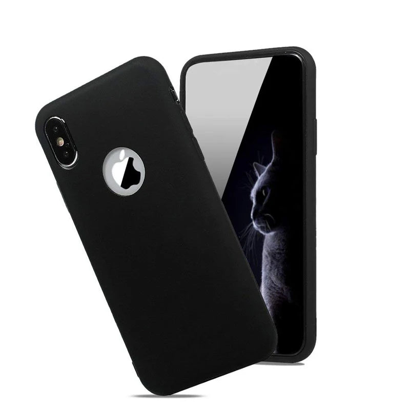 Coque de protection en silicone mat pour iPhone X, XR, XS , 12 Mini, 11 Pro