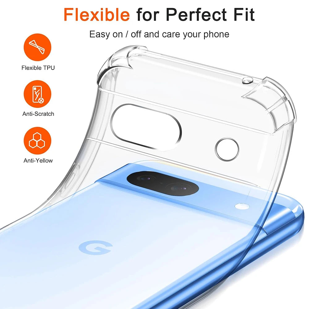 Coque souple antichoc en silicone pour Google Pixel transparente