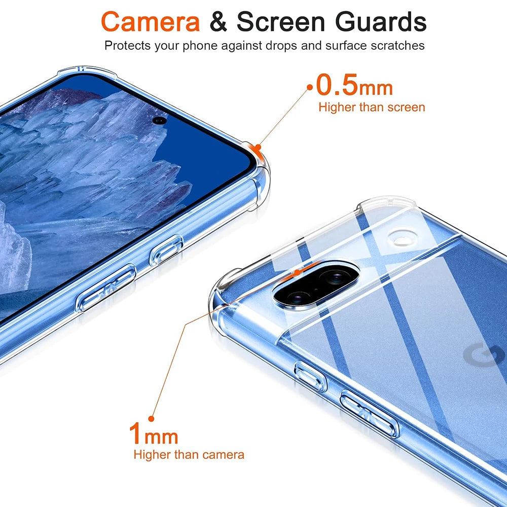 Coque souple antichoc en silicone pour Google Pixel transparente