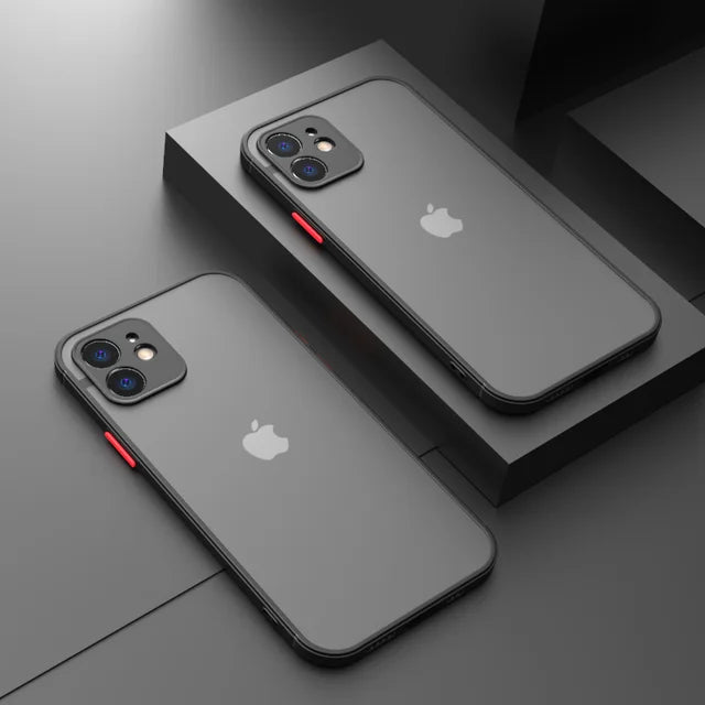 Coque de protection mate antichoc de luxe pour iPhone 11, 12, 13 Pro Max, XR, XS, X, 7, 8 Plus, SE Mini