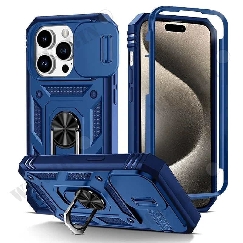 Coque robuste avec béquille à 360 degrés pour iPhone