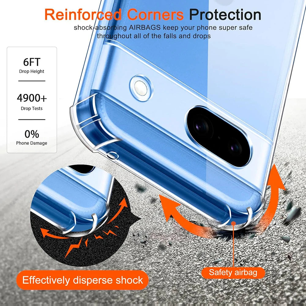 Coque souple antichoc en silicone pour Google Pixel transparente