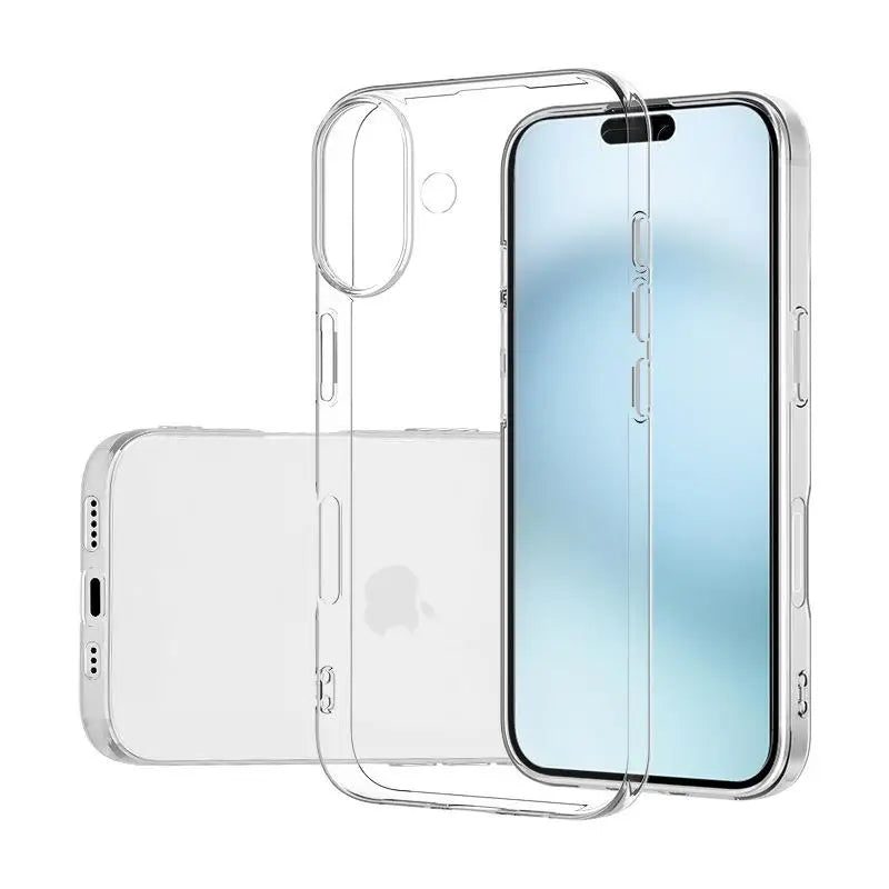 Coque ultra fine en silicone TPU transparent pour iPhone 16 Pro Max Plus