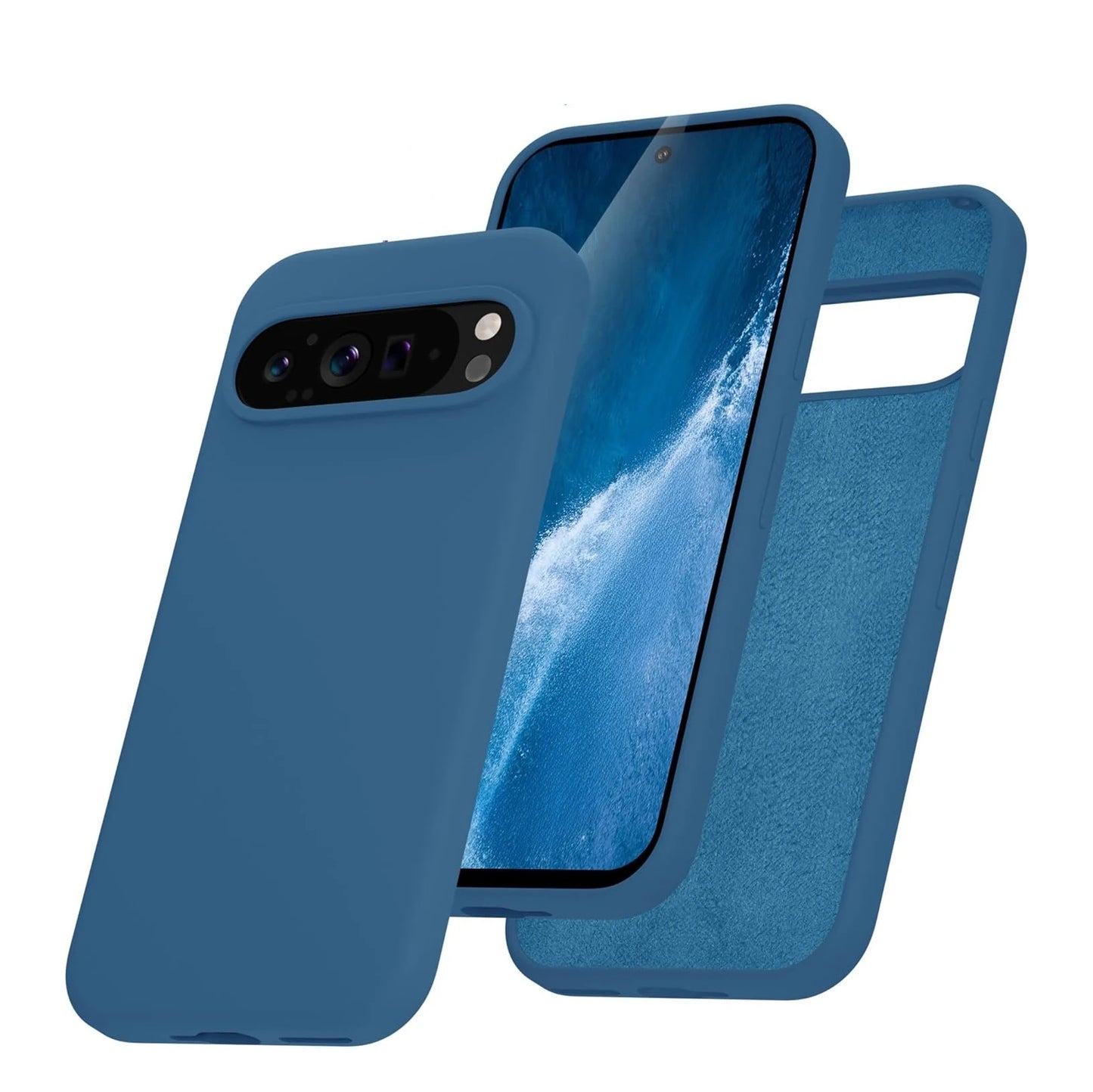 Coque tendance en silicone liquide pour Google Pixel 9 Pro et plus