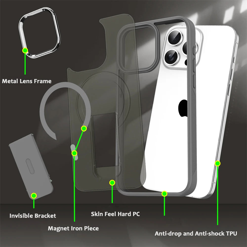 Coque de téléphone magnétique pliable de luxe pour Magsafe pour iPhone