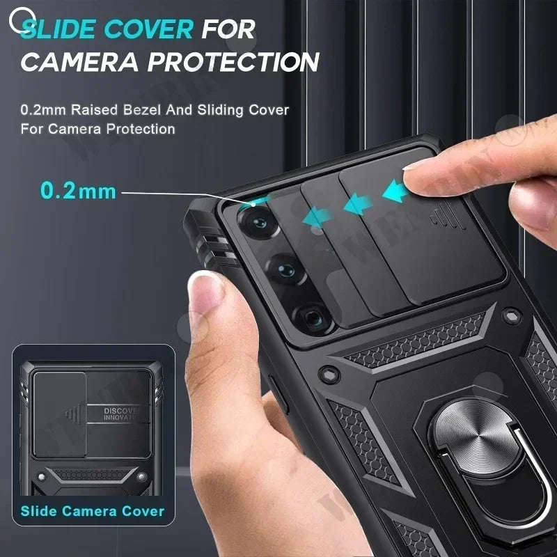 Coque robuste avec béquille à 360 degrés pour Samsung S25 Ultra, S24, S23, S22...